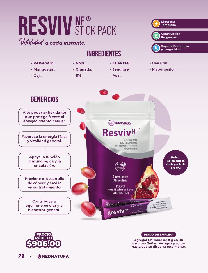 Ficha informativa de Resviv NF Stick Pack
